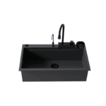 Sanitec Ultra Granite 850 Quartz Multi Ένθετος Γρανιτένιος Νεροχύτης 79Χ50cm Nero (Black accessories)