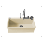 Sanitec Ultra Granite 850 Quartz Multi Ένθετος Γρανιτένιος Νεροχύτης 79Χ50cm Ocra (Inox accessories)
