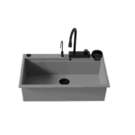 Sanitec Ultra Granite 850 Quartz Multi Ένθετος Γρανιτένιος Νεροχύτης 79Χ50cm Pietra (Black accessories)