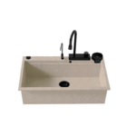 Sanitec Ultra Granite 850 Quartz Multi Ένθετος Γρανιτένιος Νεροχύτης 79Χ50cm Sabbia (Black accessories)