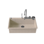 Sanitec Ultra Granite 850 Quartz Multi Ένθετος Γρανιτένιος Νεροχύτης 79Χ50cm Sabbia (Inox accessories)