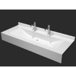 Sanitec Wave Double 700 Νιπτήρας Μπάνιου Λευκός με μήκος από 201 έως 250cm