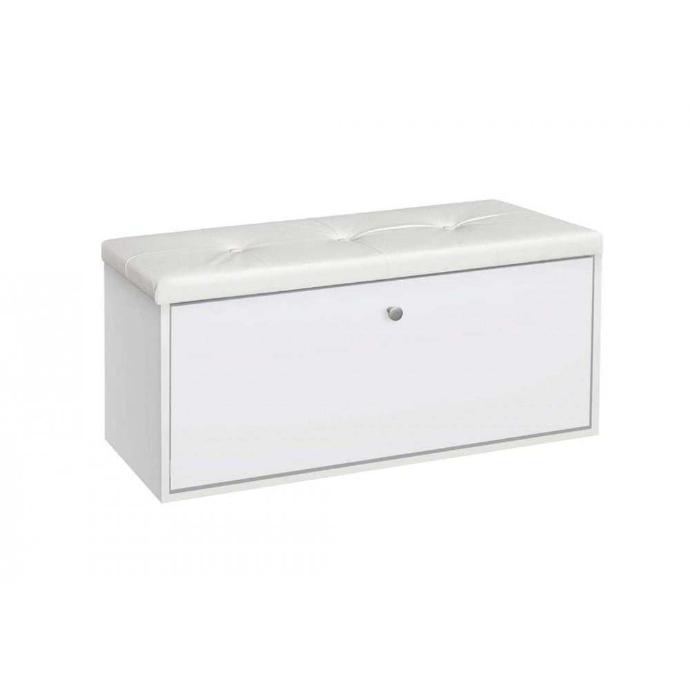 Παπουτσοθήκη-Σκαμπό Rakla 100 Λευκή, 97x31.5x48, Genomax