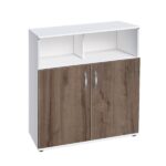 Τουαλέτα, Ava 2-1000 Λευκό με Καρυδί, 100x90x43, Genomax