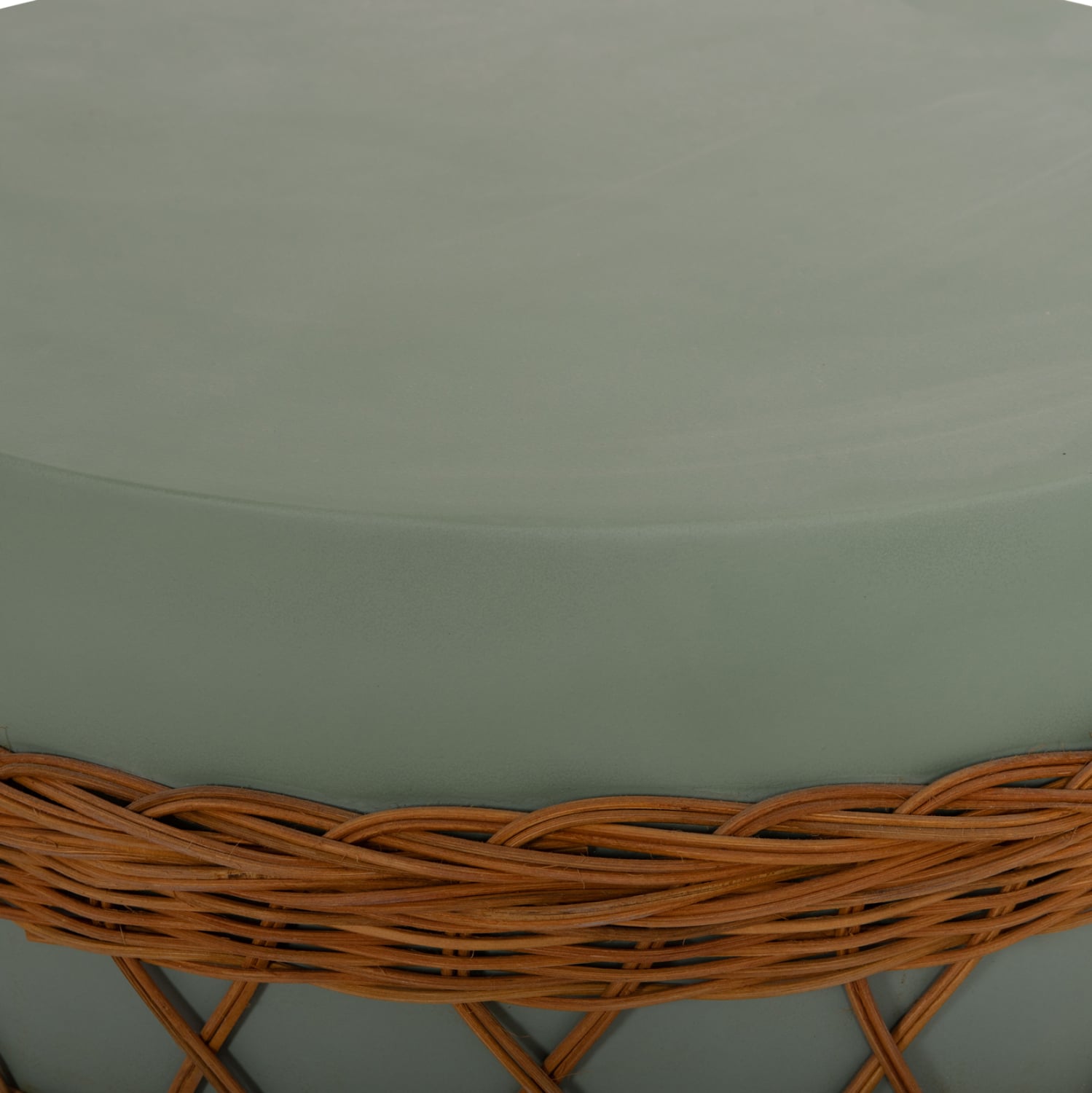 ΤΡΑΠΕΖΙ ΣΑΛΟΝΙΟΥ VILHENA HM18165 FIBER CEMENT ΠΡΑΣΙΝΟ-RATTAN ΦΥΣΙΚΟ Φ56x47Υεκ. - Image 4