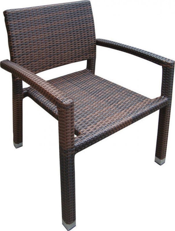 Πολυθρόνα κήπου "LINA" μεταλλική-wicker σε χρώμα cappuccino 57x58x93