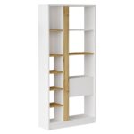 Βιβλιοθήκη "VIANA" σε χρώμα felt/λευκό 76x25x160