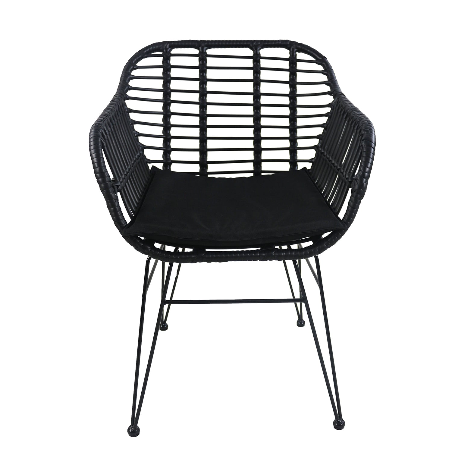 Καρέκλα Κήπου ArteLibre ACTORIUS Μαύρο Μέταλλο/Rattan 57x53x81cm - Image 2