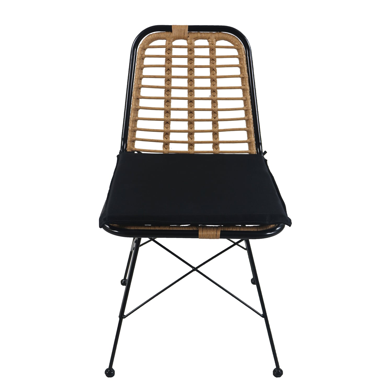 Καρέκλα Κήπου ArteLibre ATILIUS Φυσικό/Μαύρο Μέταλλο/Rattan 46x59x83cm - Image 2