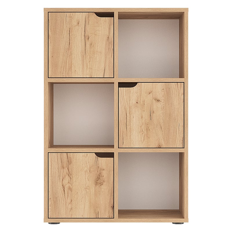 Βιβλιοθήκη Bookel pakoworld μελαμίνης σε oak απόχρωση 59.5x27.5x89εκ - Image 3