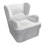 Πολυθρόνα Regalo pakoworld βελούδο σε λευκή απόχρωση 75x88x85εκ