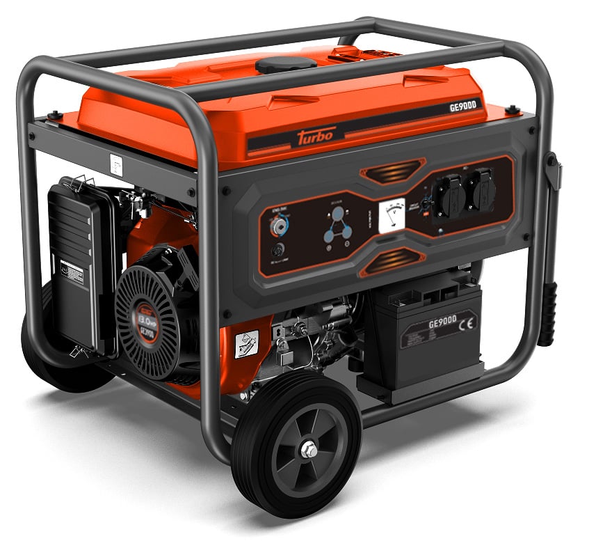 TURBO Γεννήτρια βενζίνης 7500W 16.0Hp 8.75kVA τροχήλατη GE9000