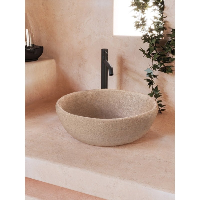 Sanitec Beige Rock 411 Νιπτήρας Κεραμικός Επιτραπέζιος 40x15cm