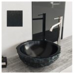 Sanitec Pine 287 Νιπτήρας Πέτρινος Επικαθήμενος 47x38x12,5cm Anthracit
