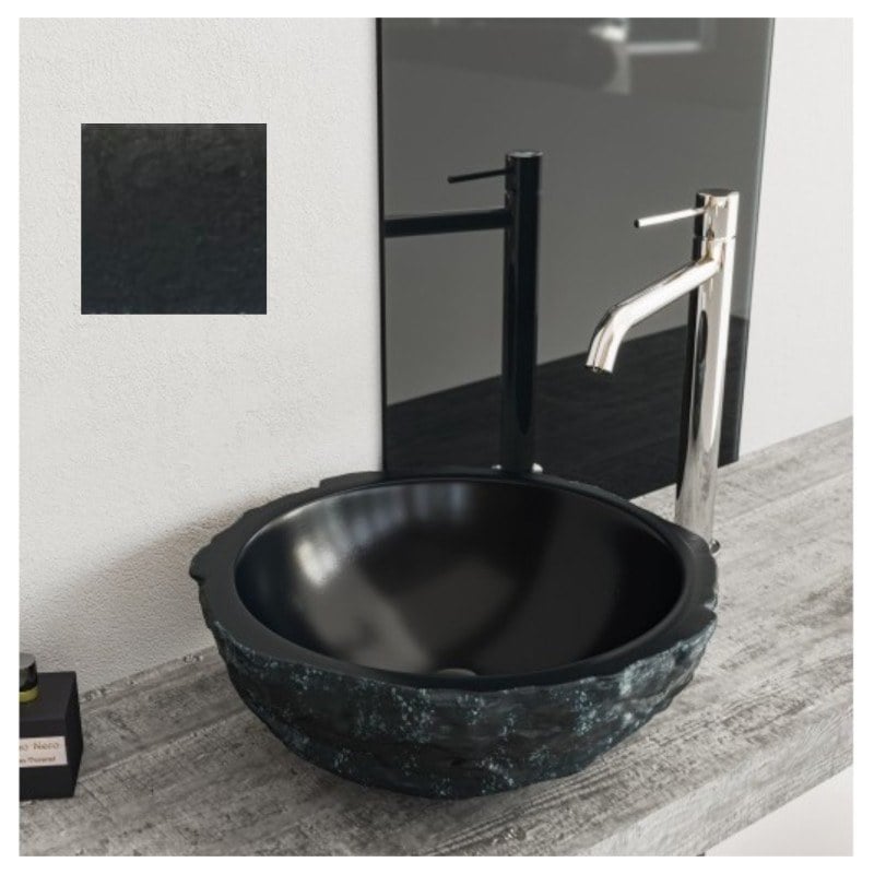 Sanitec Pine 287 Νιπτήρας Πέτρινος Επικαθήμενος 47x38x12,5cm Anthracit