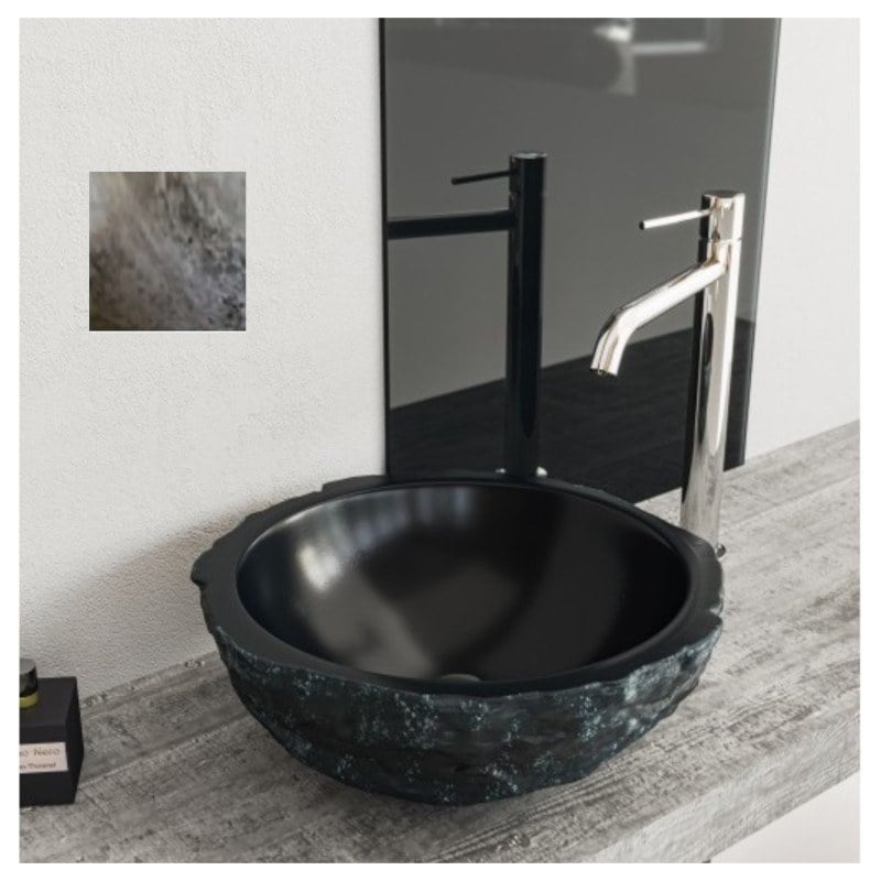Sanitec Pine 287 Νιπτήρας Πέτρινος Επικαθήμενος 47x38x12,5cm Grigio Ocra