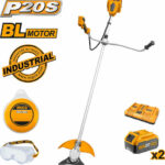 Ingco Χορτοκοπτικό Μπαταρίας Ώμου / Χειρός 4kg 20V με 2 Μπαταρίες 4Ah 4kg