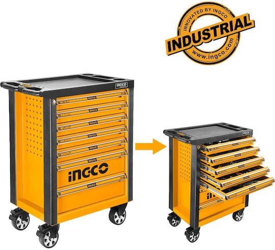 Ingco HTCS271621 Εργαλειοφόρος με 7 Συρτάρια και 162 Εργαλεία