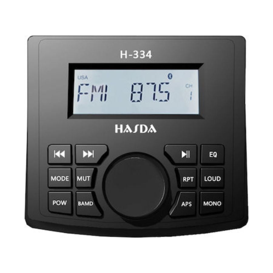 Hasda H-334 Ηχοσύστημα Σκάφους 4x50W Αδιάβροχο με AUX / Bluetooth / USB Μαύρο