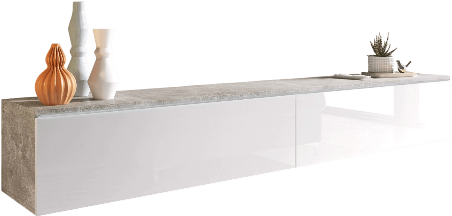 Έπιπλο τηλεόρασης Lowboard D 180-Γκρι - Λευκό