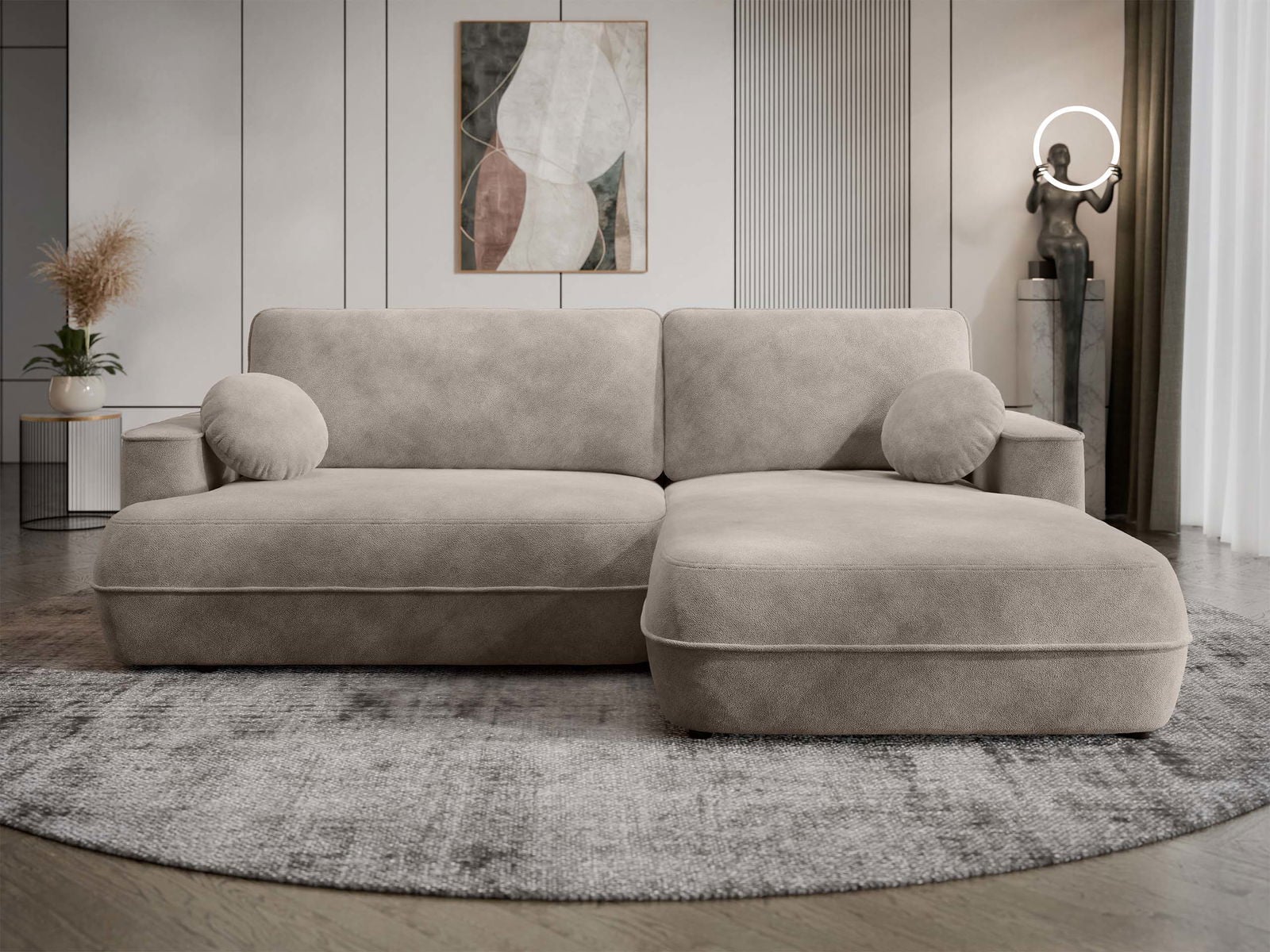 Γωνιακός Καναπές Fuego-Δεξιά-Μπεζ - Image 2