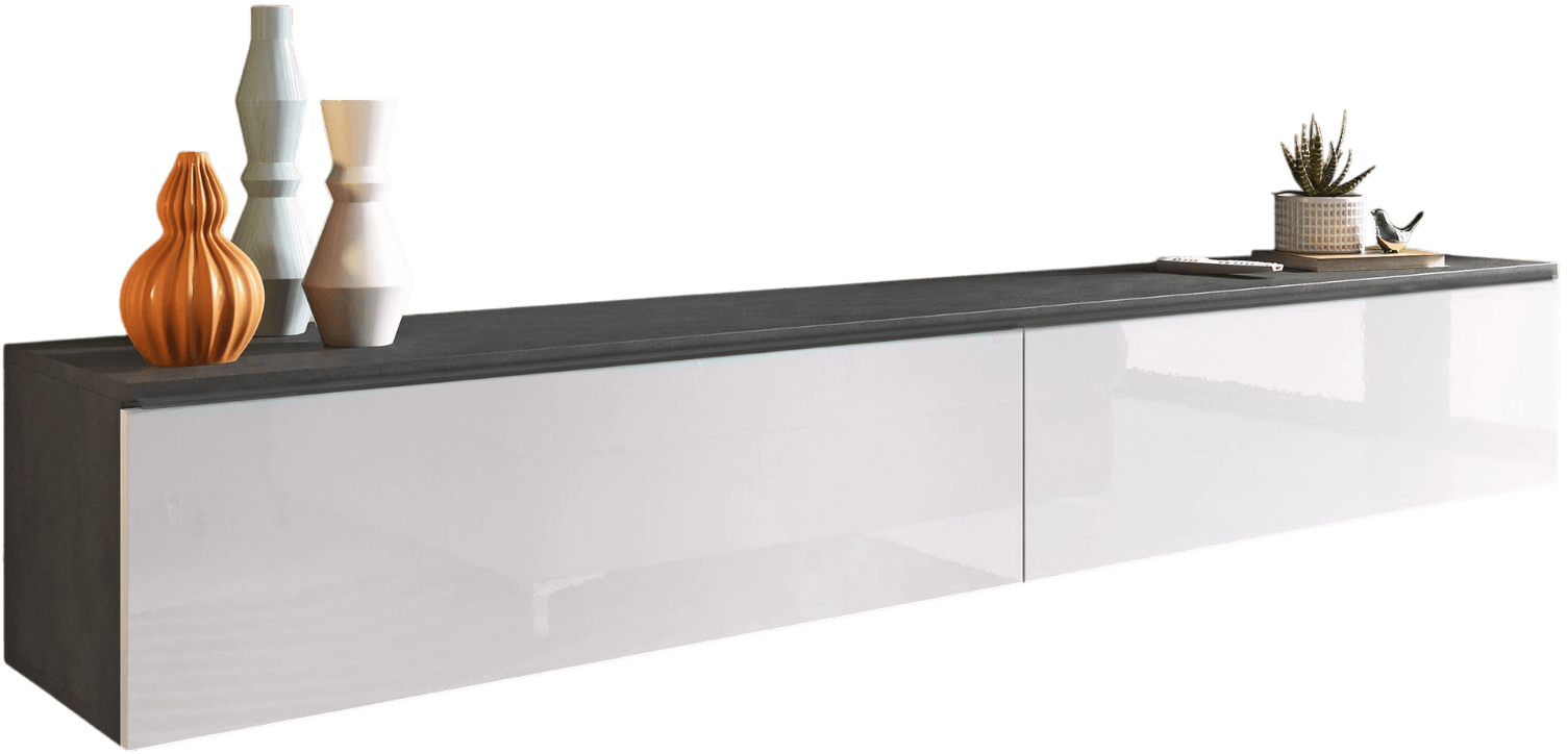 Έπιπλο τηλεόρασης Lowboard D 180-Λευκό - Ανθρακί