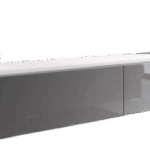 Έπιπλο τηλεόρασης Lowboard D 180-Λευκό-Γκρι Γυαλιστερό
