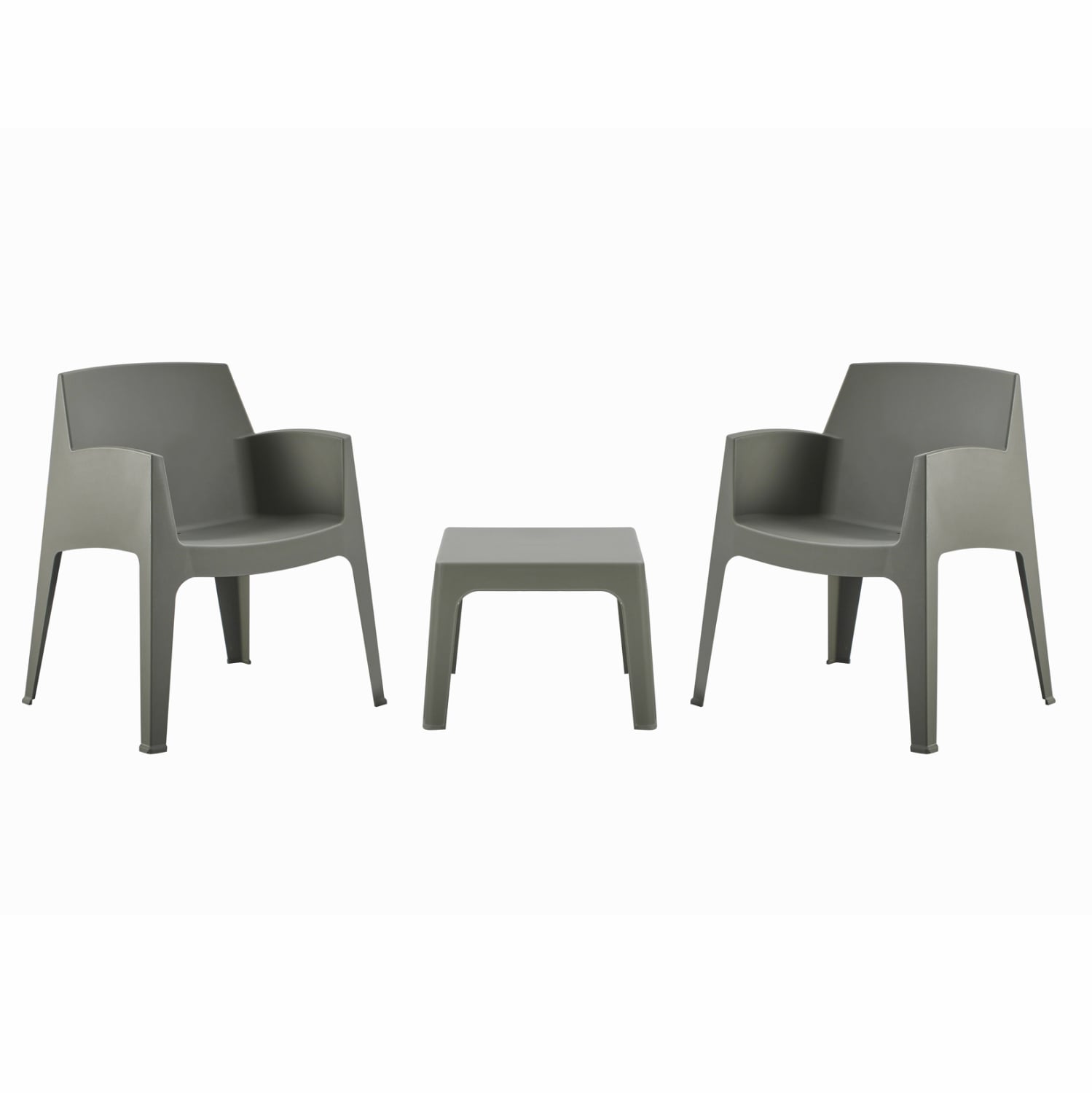 ΣΕΤ 3ΤΜΧ ΠΟΛΥΠΡΟΠΥΛΕΝΙΟΥ SLEEK HM21267.05 ΤΡΑΠΕΖΑΚΙ & 2 ΠΟΛΥΘΡΟΝΕΣ-DARK OLIVE GREEN