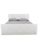 Κρεβάτι ArteLibre ANEMONE Λευκό PU Με Αποθηκευτικό Χώρο 217.5x170.5x100cm (Στρώμα 160x200cm)