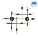 GLOBOSTAR® PIPING 00669 Vintage Φωτιστικό Τοίχου - Απλίκα με Ντουί 12 x E27 AC 220-240V IP20 - Μπρούτζινο - Μ78.5 x Π9.5 x Υ64cm