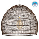 GLOBOSTAR® MALIBU 00967 Boho Κρεμαστό Φωτιστικό Οροφής με Ντουί 1 x E27 AC 220-240V IP20 - Καφέ - Μ100 x Π100 x Y86cm