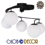 GLOBOSTAR® SELINA 01090 Μοντέρνο Φωτιστικό Οροφής με Ντουί 5 x E27 AC 220-240V IP20 - Μαύρο & Λευκό - Μ63 x Π63 x Υ47cm