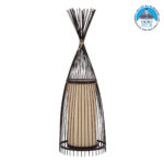 GLOBOSTAR® AZORES 01754 Boho Επιδαπέδιο Φωτιστικό με Ντουί 1 x E27 AC 220-240V IP20 - Καφέ & Μπεζ - Μ30 x Π30 x Υ90cm