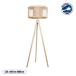 GLOBOSTAR® POPPY 01988 Boho Επιδαπέδιο Φωτιστικό με Ντουί 1 x E27 AC 220-240V IP20 - Μπεζ - Μ58 x Π58 x Υ145cm