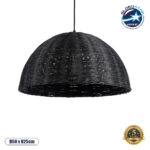 GLOBOSTAR® MONTANA 02383 Boho Κρεμαστό Φωτιστικό Οροφής με Ντουί 1 x E27 AC 220-240V IP20 - Μαύρο - Μ50 x Π50 x Υ25cm