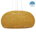 GLOBOSTAR® FIJI INCASS 01628 Vintage Κρεμαστό Φωτιστικό Οροφής με Ντουί 5 x E27 AC 220-240V IP20 - Μπεζ - Μ60 x Π60 x Υ29cm