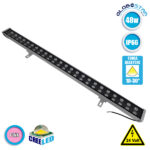 GLOBOSTAR® WASHER-MOZA 05113 Μπάρα Φωτισμού Wall Washer LED 48W 5760lm 10-30° DC 24V Αδιάβροχο IP66 Ροζ Dimmable - Γκρι Ανθρακί - Μ100 x Π6.5 x Υ6.6cm - 3 Χρόνια Εγγύηση