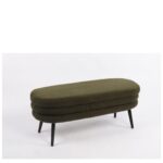 Παγκάκι Ottoman ArteLibre TONDO Πράσινο Ύφασμα Teddy/Μέταλλο 42x112x44cm