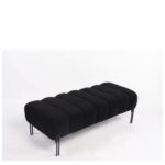 Παγκάκι Ottoman ArteLibre KUBO Μαύρο Ύφασμα Teddy/Μέταλλο 40x116.5x50cm