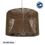 GLOBOSTAR® ZYLINDER 205-0023 Boho Κρεμαστό Φωτιστικό Οροφής με Ντουί 1 x E27 AC 220-240V IP20 - Καφέ - M80 x Π80 x Υ51cm