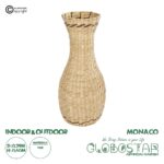GloboStar® Artificial Garden MONACO 21235 Διακοσμητικό Πλεκτό Καλάθι - Κασπώ Γλάστρα - Flower Pot Μπεζ Φ29cm x Υ60cm
