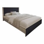 Κρεβάτι Athos pakoworld σε sonoma-ανθρακί απόχρωση 140x200εκ