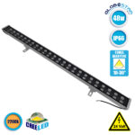GLOBOSTAR® WASHER-MOZA 05108 Μπάρα Φωτισμού Wall Washer LED 48W 5760lm 10-30° DC 24V Αδιάβροχο IP66 Πορτοκαλί 2200K Dimmable - Γκρι Ανθρακί - Μ100 x Π6.5 x Υ6.6cm - 3 Χρόνια Εγγύηση