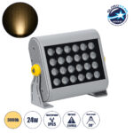 GLOBOSTAR® FLOODHENA 90638 Προβολέας Σποτ Wall Washer LED 24W 2160lm 30° AC 220-240V Αδιάβροχο IP65 Θερμό Λευκό 2700K - Bridgelux SMD Chip - Γκρι Ανθρακί - Μ22.5 x Π6 x Υ16.5cm - 3 Χρόνια Εγγύηση