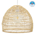 GLOBOSTAR® MALIBU 00973 Boho Κρεμαστό Φωτιστικό Οροφής με Ντουί 1 x E27 AC 220-240V IP20 - Μπεζ - Μ40 x Π40 x Υ35cm