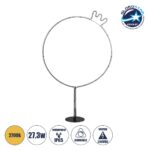 GLOBOSTAR® XMAS-CROWN-BIG Χριστουγεννιάτικο Διακοσμητικό Φωτιστικό LED 27.3W 1092lm 360° AC 220-240V Αδιάβροχο IP65 Θερμό Λευκό 2700K - Μαύρο & Διάφανο - Μ88 x Π25 x Υ136cm - 2 Χρόνια Εγγύηση