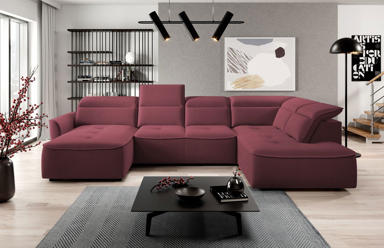 Γωνιακός καναπές Morello XL-Magenta-Δεξιά - Image 2