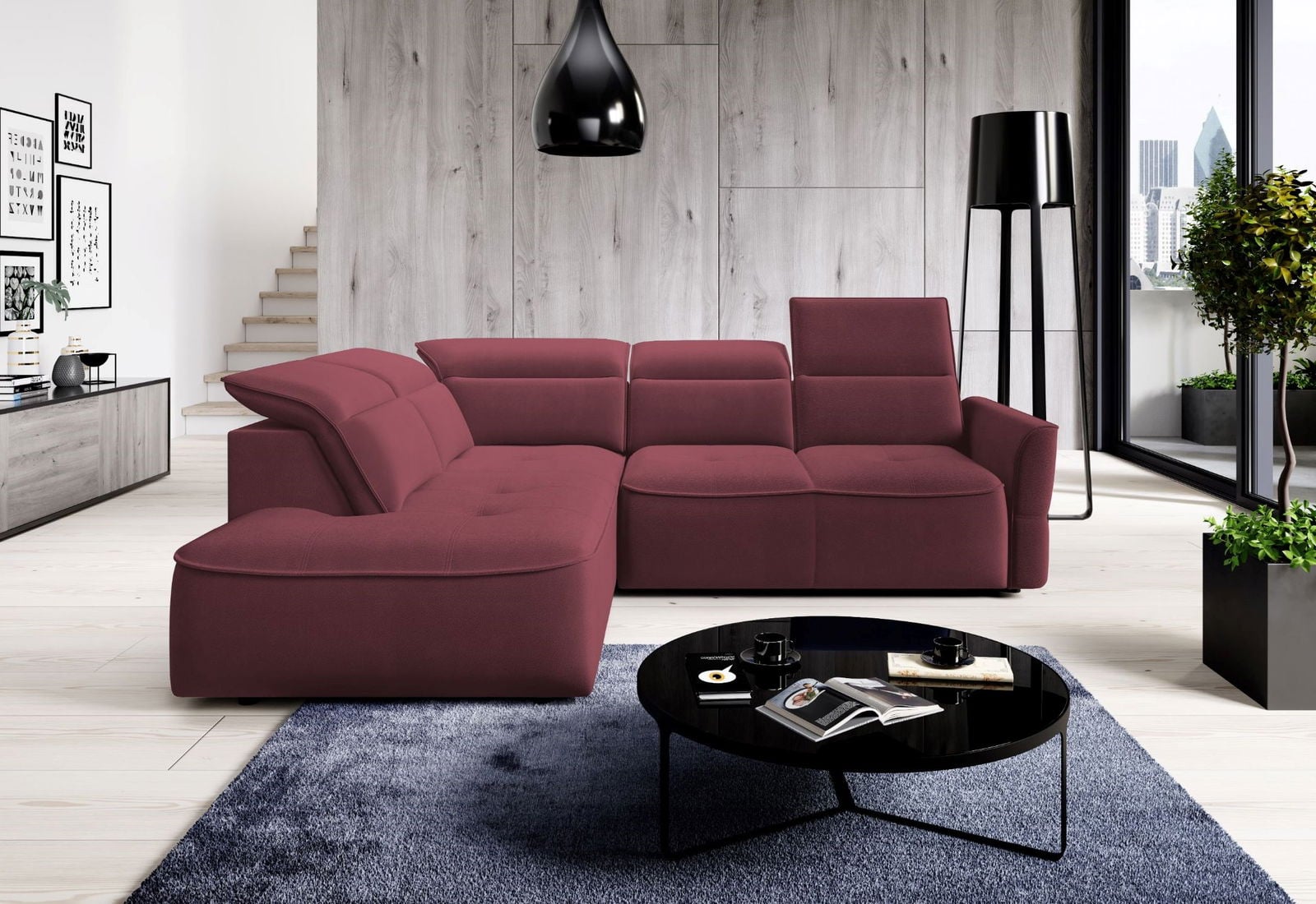 Γωνιακός καναπές Morello L-Magenta-Αριστερή - Image 2