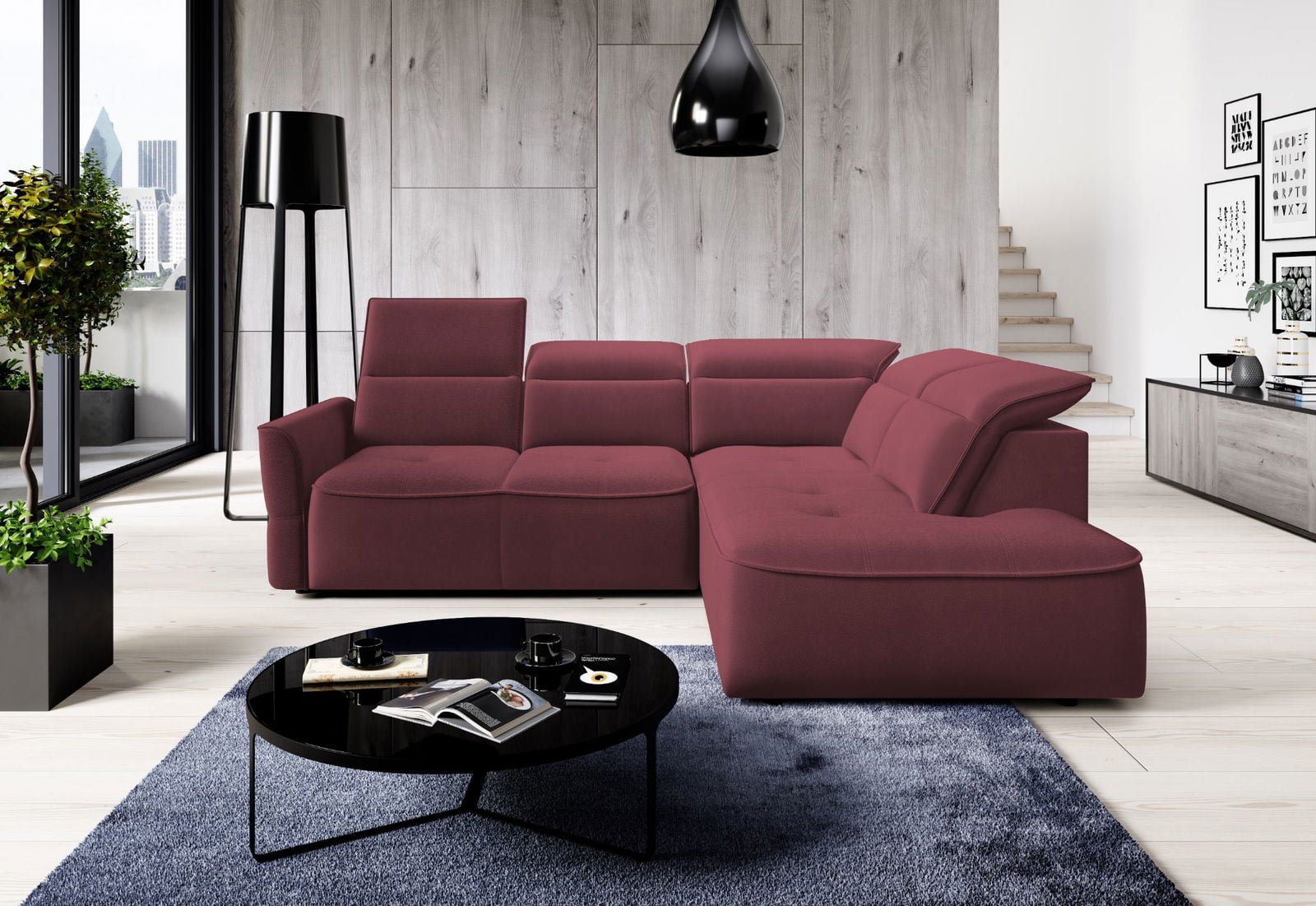 Γωνιακός καναπές Morello L-Magenta-Δεξιά - Image 2