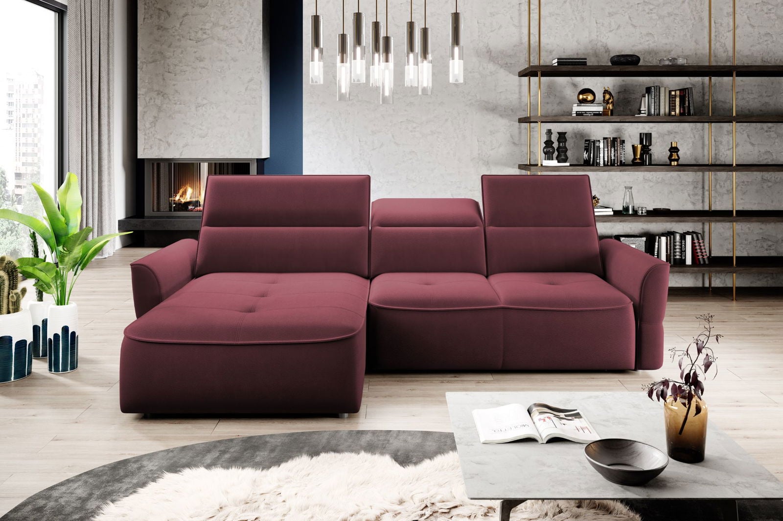 Γωνιακός καναπές Morello Mini-Magenta-Αριστερή - Image 2